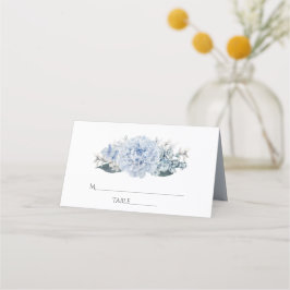 Tarjeta De Asiento Boda floral acuarela azul polvoriento