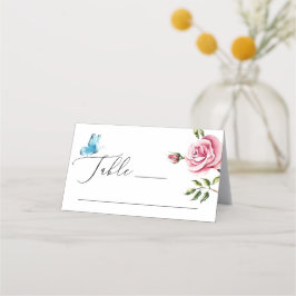 Tarjeta De Asiento Boda floral acuarela | Rosa de Jardín Romántico