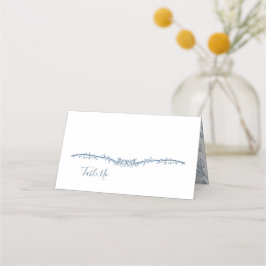 Tarjeta De Asiento Boda Floral Azul Acero de Rosa Trepadora
