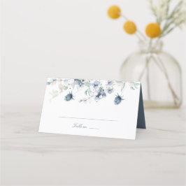 Tarjeta De Asiento Boda Floral Azul Dusty