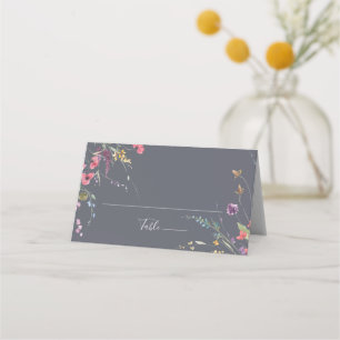 Tarjeta De Asiento Boda Floral azul silvestre clásico