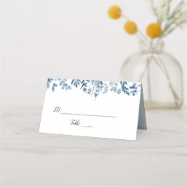 Tarjeta De Asiento Boda floral azul turbio
