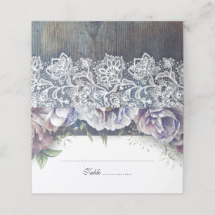 Tarjeta De Asiento Boda floral azul y marrón ruso
