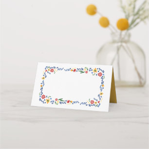 Tarjeta De Asiento Boda floral bordado