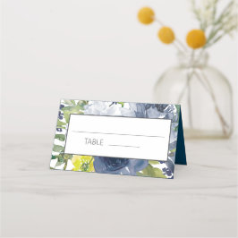 Tarjeta De Asiento Boda floral color de agua blanco amarillo azul de 
