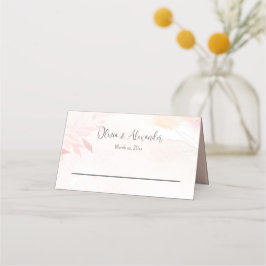Tarjeta De Asiento Boda Floral con Rubor de Acuarela Suave