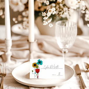 Tarjeta De Asiento Boda floral contemporáneo Art Noveau