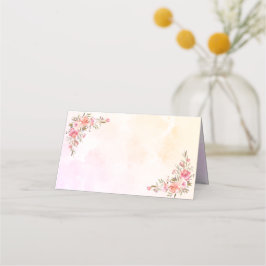 Tarjeta De Asiento Boda floral de acuarela de coral de bricolaje