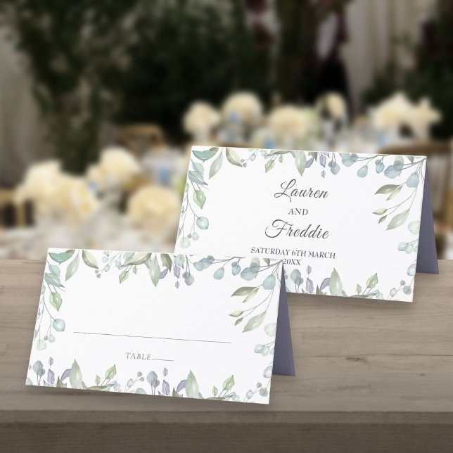 Tarjeta De Asiento Boda floral de acuarela de Lilac (Lilac Watercolour Floral Wedding Place Card)