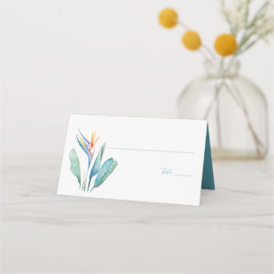 Tarjeta De Asiento Boda floral de acuarela tropical