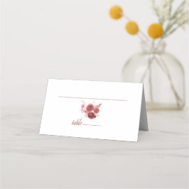 Tarjeta De Asiento Boda floral de Borgoña