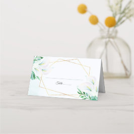 Tarjeta De Asiento Boda floral de Calla blanca geométrica moderna