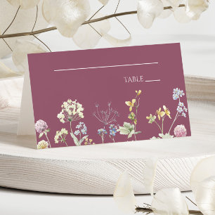 Tarjeta De Asiento Boda floral de flores silvestres