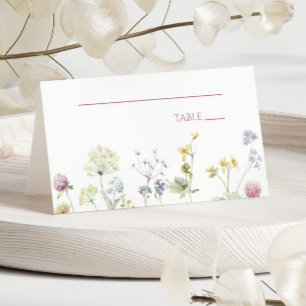Tarjeta De Asiento Boda floral de flores silvestres 