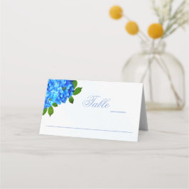 Tarjeta De Asiento Boda floral de Hortensia Azul