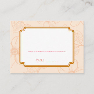 Tarjeta de asiento boda floral de jardín primavera