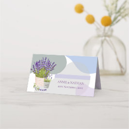 Tarjeta De Asiento Boda floral de lavanda morada de bonito