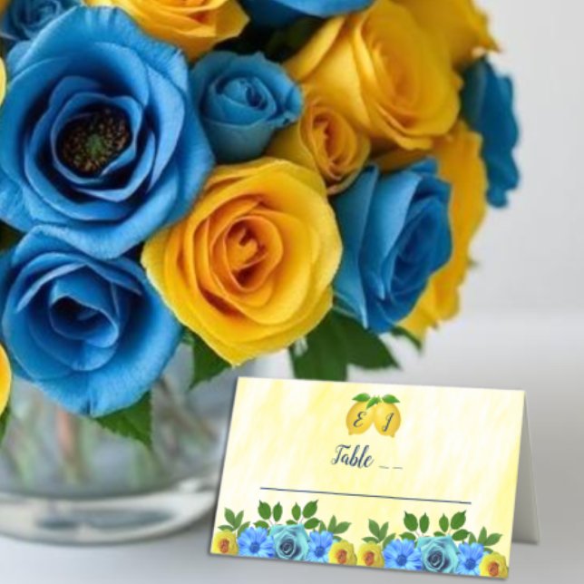 Tarjeta De Asiento Boda floral de limón soleado (Subido por el creador)