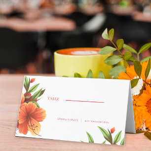 Tarjeta De Asiento Boda floral de moda y bella Bonito