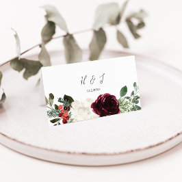 Tarjeta De Asiento Boda Floral de Navidades elegantes