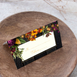 Tarjeta De Asiento Boda floral de otoño ruidoso