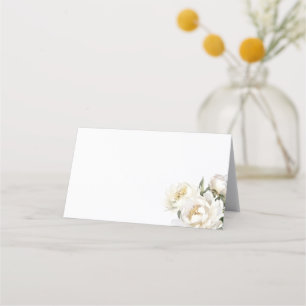 Tarjeta De Asiento Boda floral de Peony Blanco