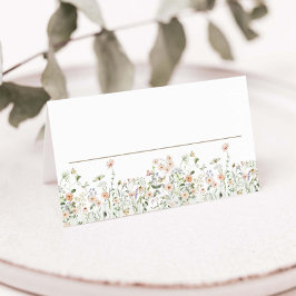 Tarjeta De Asiento Boda floral de prado de flores silvestres pastel e
