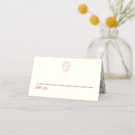 Tarjeta De Asiento Boda floral de rosa burgundy del jardín de reliqui