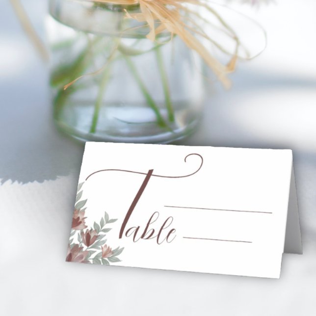 Tarjeta De Asiento Boda floral de Terracota Rusa (Subido por el creador)