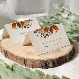 Tarjeta De Asiento Boda floral del otoño de Sunset