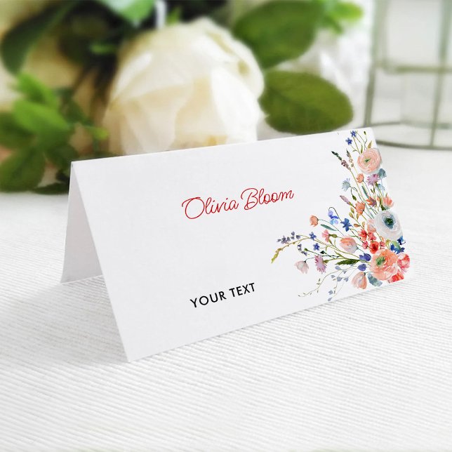 Tarjeta De Asiento Boda floral elegante (Subido por el creador)