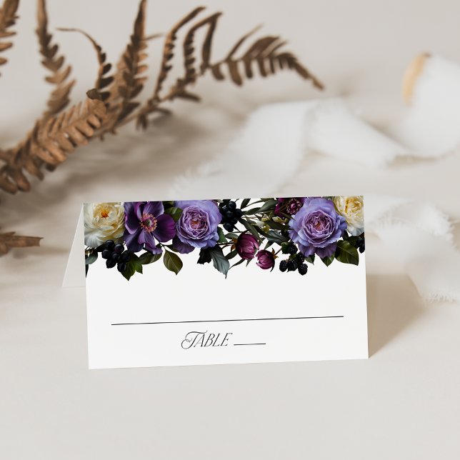 Tarjeta De Asiento Boda floral gótica temperamental (Subido por el creador)