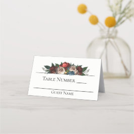Tarjeta De Asiento Boda floral Luxe Jewel Tone