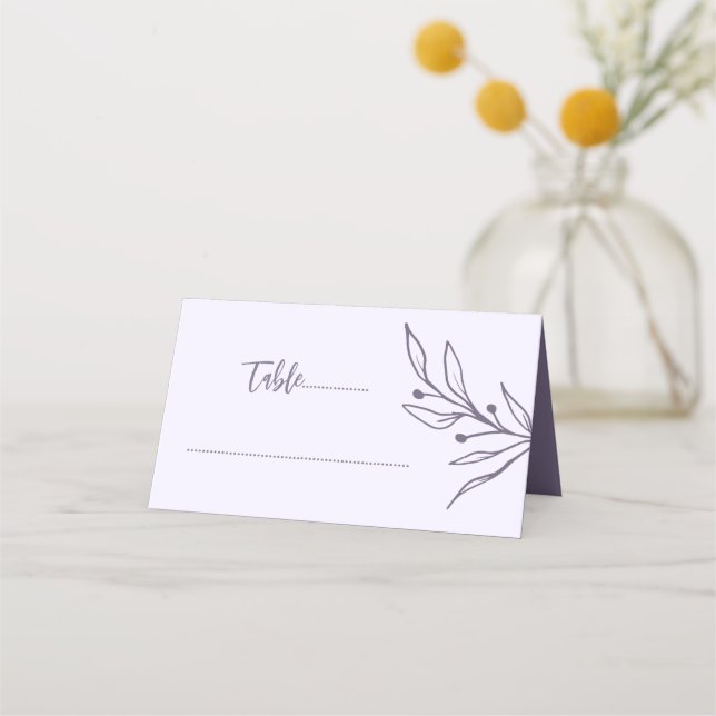 Tarjeta De Asiento Boda floral malva simple (Anverso)