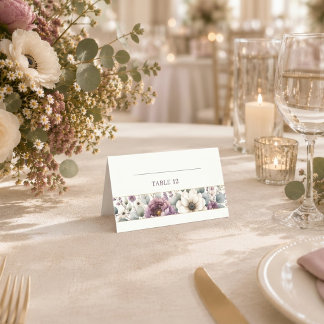 Tarjeta De Asiento Boda floral Mauve & Sage