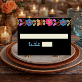 Tarjeta De Asiento Boda floral mexicana moderna