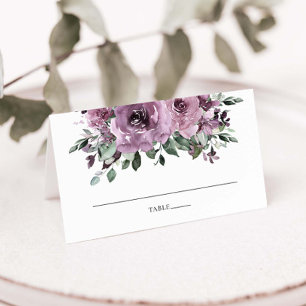 Tarjeta De Asiento Boda floral púrpura de ciruela malvada Lilac