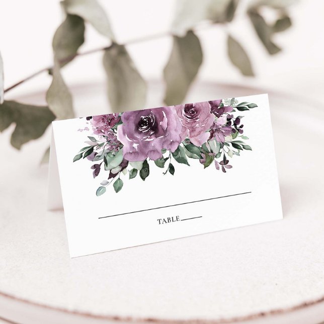 Tarjeta De Asiento Boda floral púrpura de ciruela malvada Lilac (Subido por el creador)