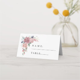 Tarjeta De Asiento Boda floral rosa polvoriento