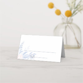 Tarjeta De Asiento Boda floral rosado geométrico Duste Blue Gold