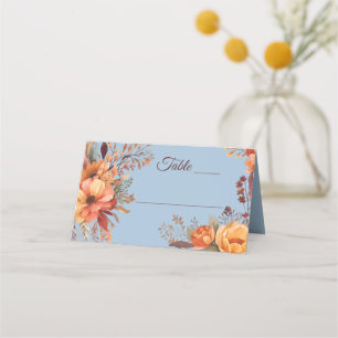 Tarjeta De Asiento Boda Floral Rústica Acuarela de Otoño