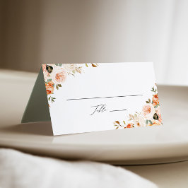 Tarjeta De Asiento Boda Floral Rústica Elegante de Otoño