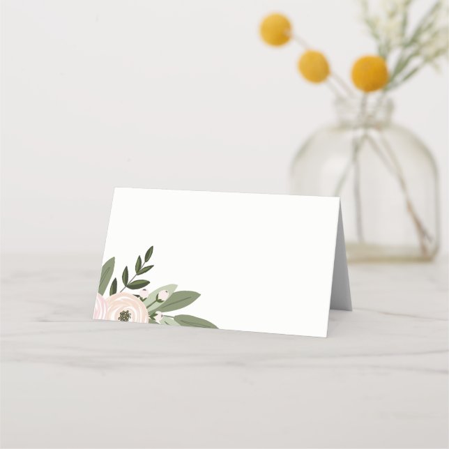 Tarjeta De Asiento Boda floral Sprigs Place Cards (Anverso)