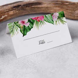 Tarjeta De Asiento Boda floral tropical acuática