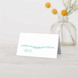 Tarjeta De Asiento Boda Floral Turquesa Rosa Trepadora