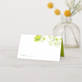 Tarjeta De Asiento Boda Floral Verde Hibiscus Swirls