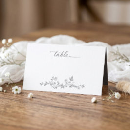 Tarjeta De Asiento Boda floral victoriana gris vintage francés