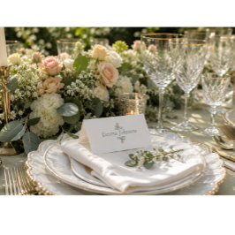Tarjeta De Asiento Boda Folk de Gardenflower Verde Salvia