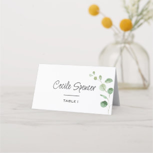Tarjeta De Asiento Boda formal clásico de eucalipto Minimalista