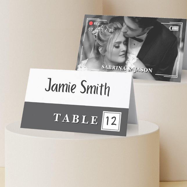 Tarjeta De Asiento Boda fotográfico de cámara de vídeo (Video Camera Photo Wedding Place Card
)